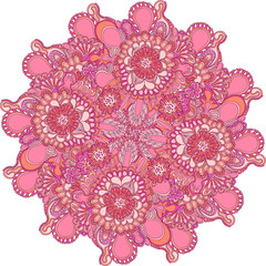 Circular flower pink pattern in the form of a mandala