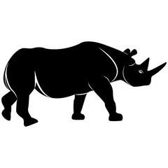 Vector image of rhinoceros silhouette