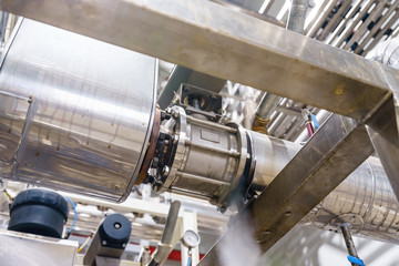 Leakage of steam in heat pipeline. Steam outgoing from the rusty tube with valve