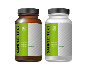 Vector illustration. Dark and white package for medicines on a white background.