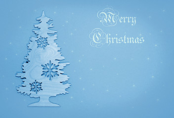 Christmas card magic fir tree