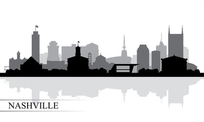 Nashville city skyline silhouette background - 183205549