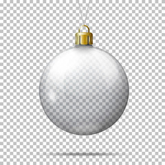 Vector realistic transparent christmas ball.