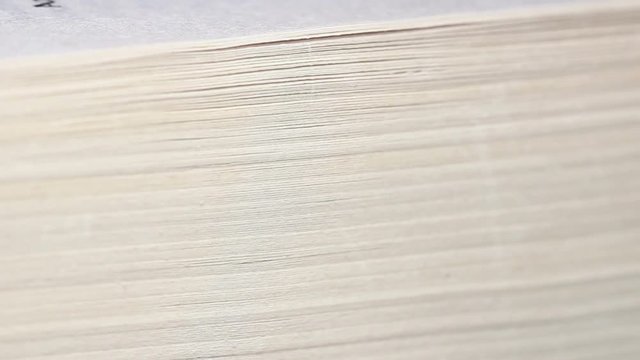 Turning The Pages Of Book Close Up Macro