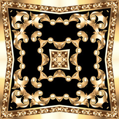 background frame with vegetable voluminous gold(en) ornament