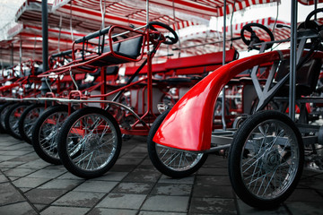 The Parking of four wheeled bicycles, velomobiles