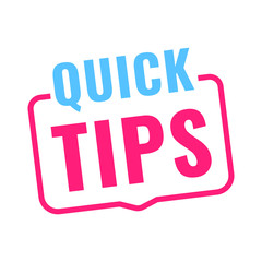Quick tips. Badge icon. Flat vector illustration on white background.