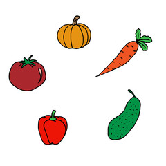 Vegetables, set by hand