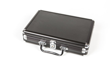 Black case. Plastic case.