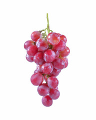 red grapes isolated on white background