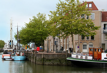 The harbor of the city of Maassluis