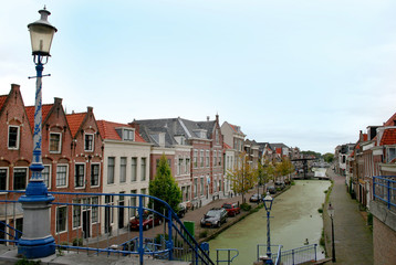 Fototapeta na wymiar The canal Zuidvliet in the centre of Maassluis