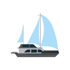 Luxury sailboat isolated icon vector illustration graphic design