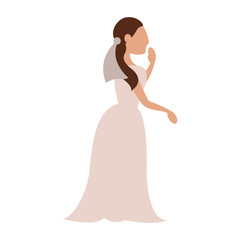 Bride with beautiful dress icon vector illustration graphic design