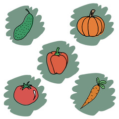 Vegetables Sticker, hand