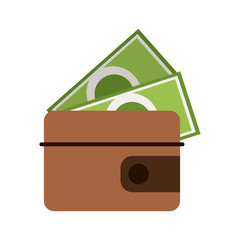 Wallet with money icon vector illustration graphic design