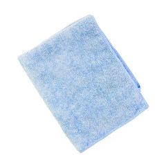 Blue rag for cleaning isolated on white background