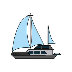 Luxury sailboat isolated icon vector illustration graphic design