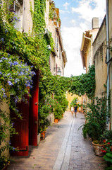 Fototapeta na wymiar Zen alley in the village of Cassis
