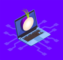 Onion Cyber Security Concept © Macrovector
