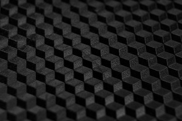 Texture of abstract black geometric grid for background. Macro photo