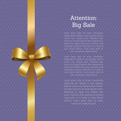Attention Big Sale Certificate Card Design Ribbon