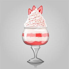 dessert with strawberries in a glass