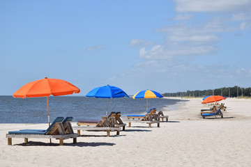 colorful umbrellas at beach