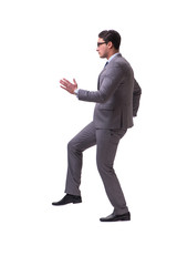 Puppet businessman isolated on white background