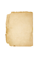 Vintage blank book page isolated on white