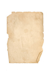 Vintage blank book page isolated on white