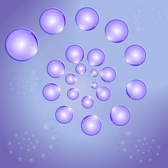 purple balls, bubbles on a bright background, vector illustration