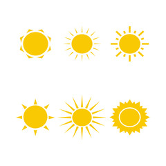 Sun icon set, vector illustration