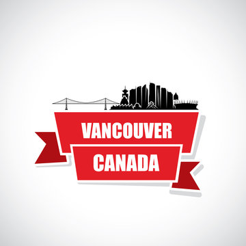 Vancouver skyline - ribbon banner - Canada