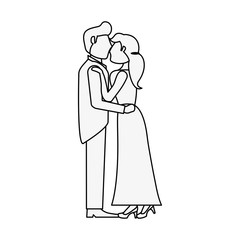 Bride and fiance cartoon icon vector illustration graphic design