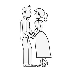 Bride and fiance cartoon icon vector illustration graphic design