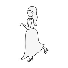 Bride with beautiful dress icon vector illustration graphic design