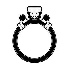 Luxury ring with diamond icon vector illustration graphic design