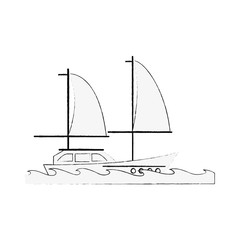 Luxury sailboat isolated icon vector illustration graphic design