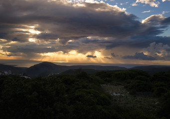 Curtain Light On, Kythira, Cyclades, Ionan, Mediterranean, Greece, Europe.