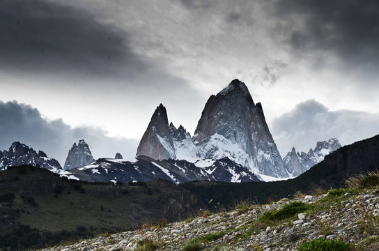 Montagnes Fitz Roy et Cerro Torre depuis El Chalten en Argentine