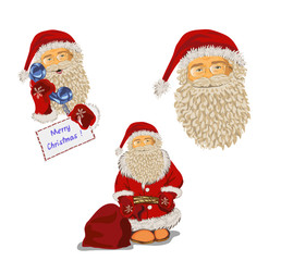 Cartoon Santa Claus Pack. Vector