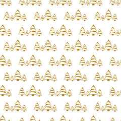 Christmas tree. Seamless pattern with fir trees on a white background.