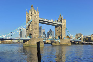London Tower Bridge and Thames River in the autumn