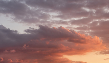 Background of the colorful sky at sunset