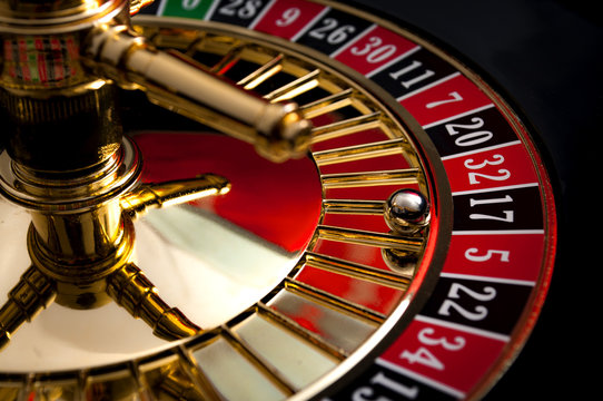 Gambling, casino games and the gaming industry concept with seventeen the winning number, 17 is a black number on the roulette wheel