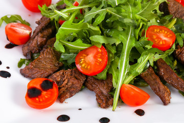 Beef with ruccola