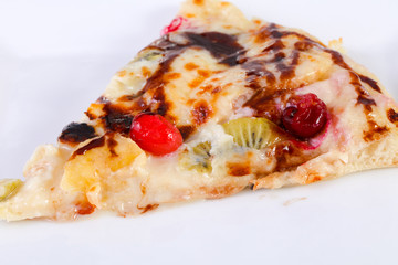 Sweet pizza with fruits