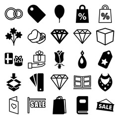 Set of 25 gift filled and outline icons