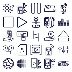 Fototapeta premium Set of 25 player outline icons